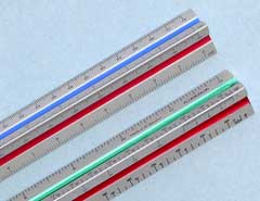 6 metric scales mini drafting scale rulers by Alumicolor