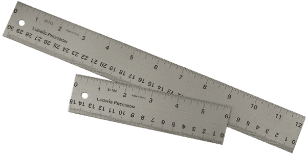 81118 Ludwig Precision 18 Cork-Backed Aluminum Straight Edge 